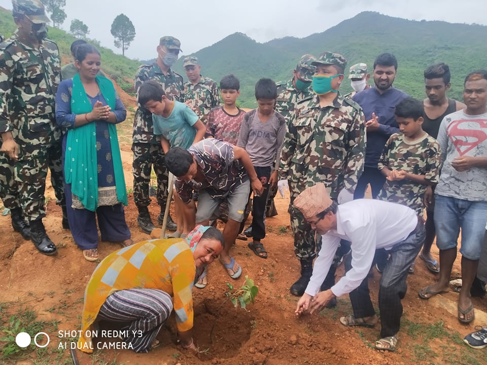 बनगाडमा ८ हजार ५ सय बिरुवा वृक्षारोपण गरिदै