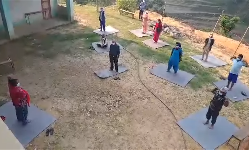दार्माको आइसोलेसन केन्द्र योग शिविर बन्यो