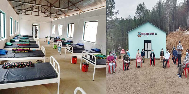 नेपाली सेनाद्वारा २५ बेडको आइसोलेसन भवन निमार्ण 