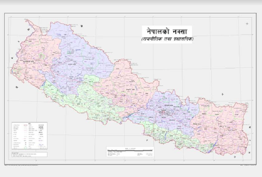 नेपालको नयाँ नक्सा  सार्वजनिक