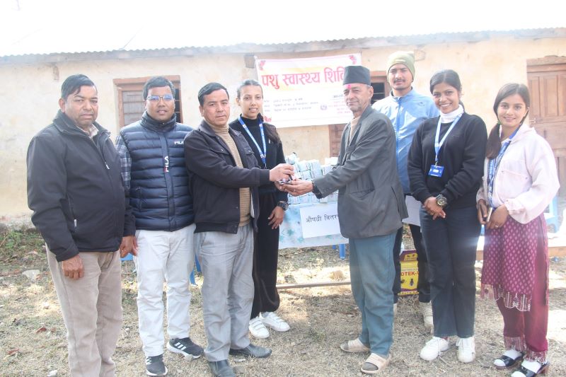 त्रिवेणी २ मा भएको पशु स्वास्थ्य शिविरमा २५ सय बढी पशुचौपयाको उपचार 