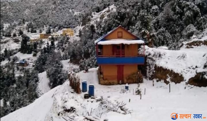  हिमपात सहितको वर्षा भएपछि सल्यानका कृषकहरू हर्षित