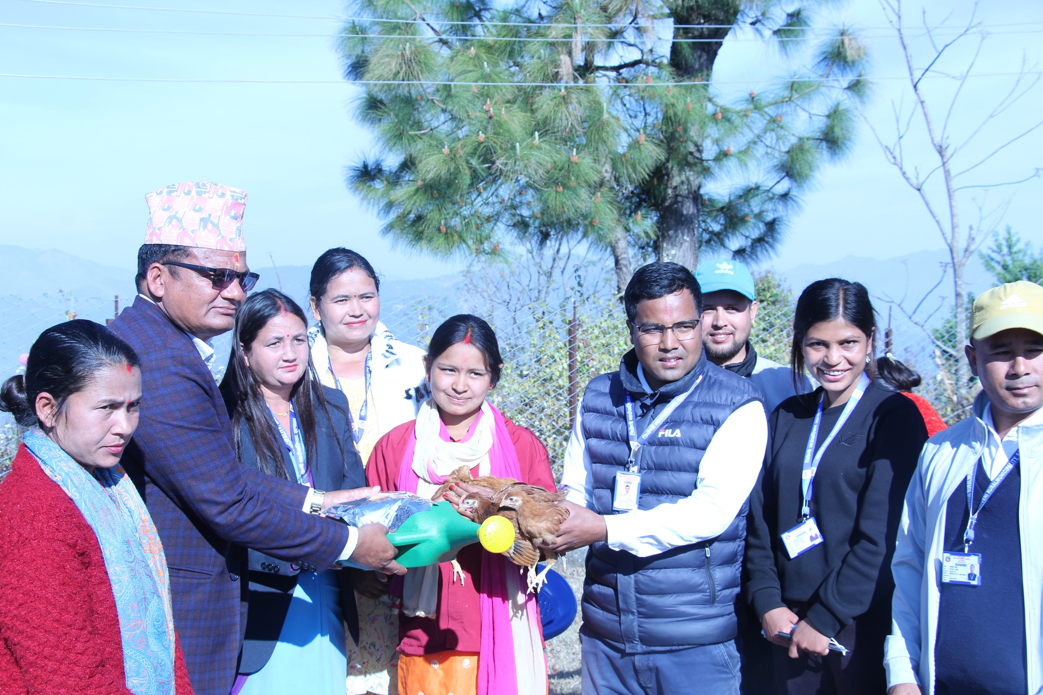 सल्यान त्रिवेणीका सुनौलो हजार दिनका ८८६ आमालाई कुखुरा वितरण