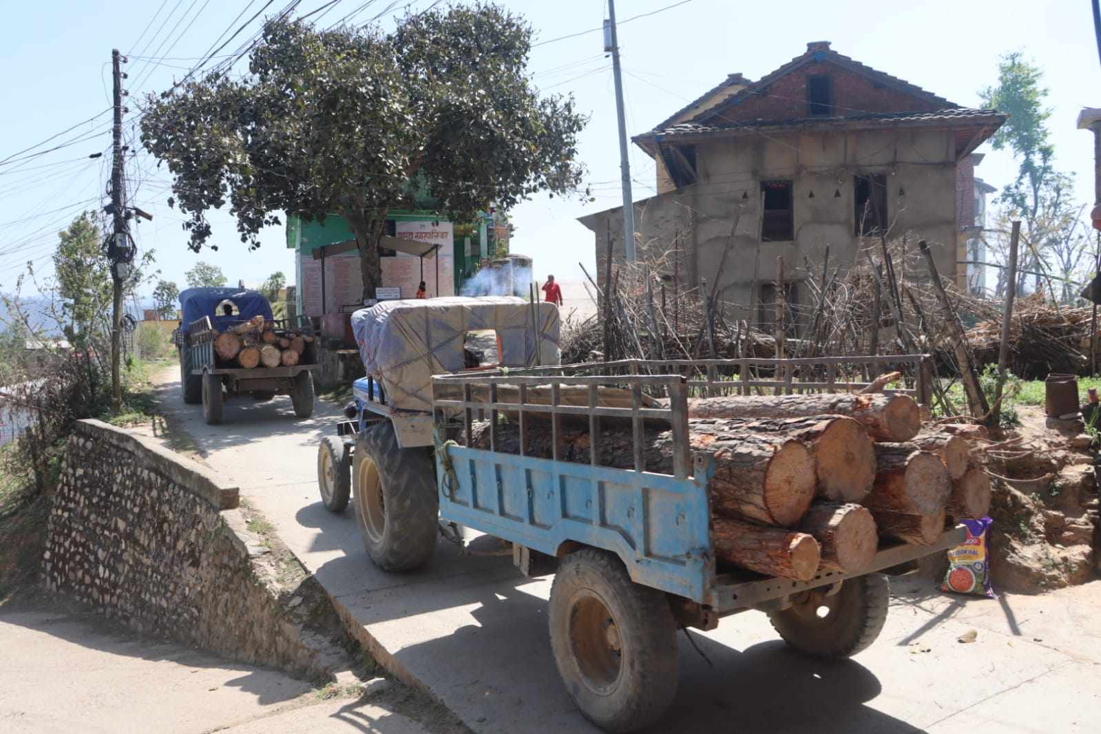 सल्यानमा अवैध काठ सहित चार ट्याक्टर र चालक पक्राउ