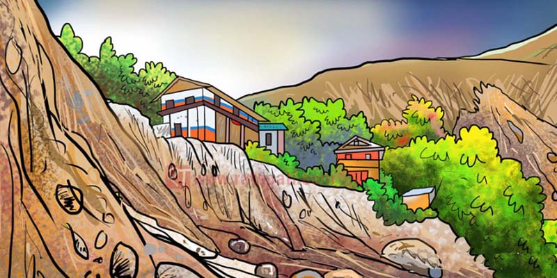 पहिरोले गोठ पुरिदा सल्यान कालिमाटीमा ३१ बाख्रा मरे 