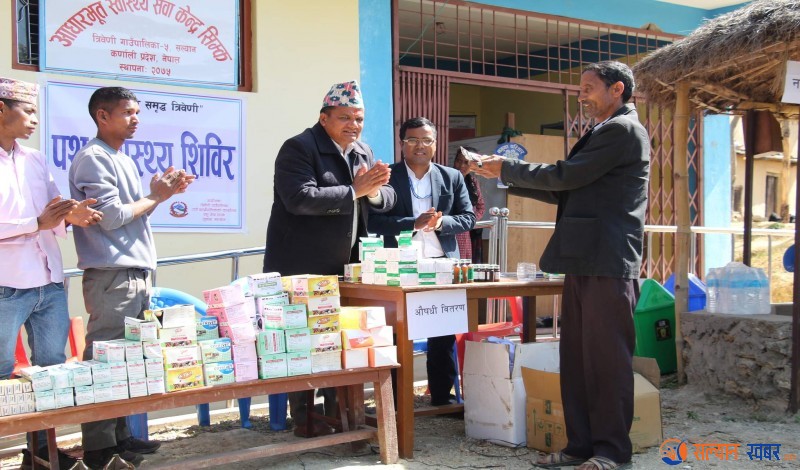 सल्यानको त्रिवेणीमा ५ सय बढी  पशुचौपायाको उपचार 