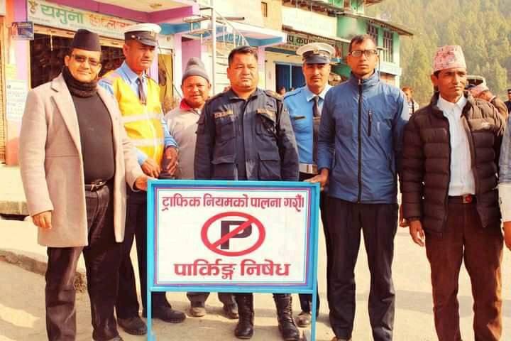  बढ्दो सवारी दुर्घटना न्युनिकरण गर्न सल्यानमा ट्राफिक चिन्ह 