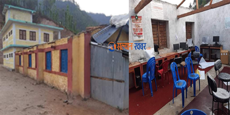 हावाहुरीले विद्यालयको छाना उडाउँदा ५ लाख बराबरको क्षति