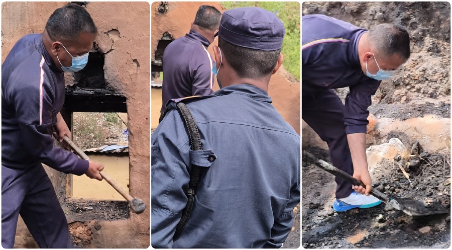 सल्यानमा आगलागीलगत्तै राहत वितरण, पीडितको घर पुनर्निर्माण सुरु