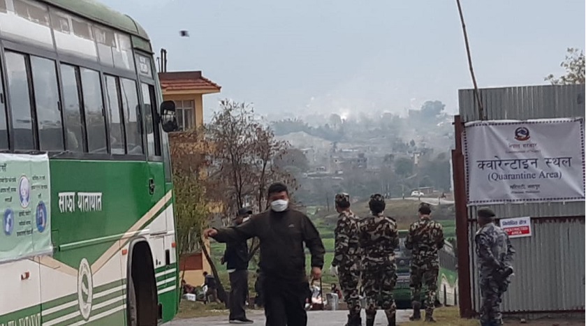 विदेशबाट आएका ६२ जनालाई खरिपाटीकाे क्वारेन्टाइन लगियो