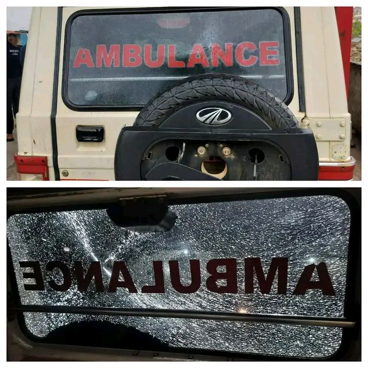 बिरामी सवार एम्बुलेन्स तोडफोड र चालकमाथि आक्रमण 