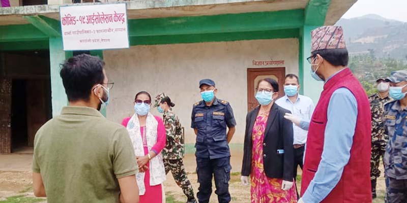 प्रमुख जिल्ला अकिारीद्धारा दार्मा गाउँपालिमा निमार्ण गरिएको आइसोलेसनको अनुगमन 